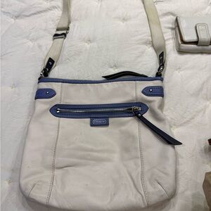 Coach Cream and Blue Crossbody Bag